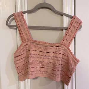 Aerie Crochet Crop Top BRAND NEW Medium in Peach